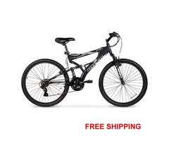 Men's Mountain Bike Black Aluminum Frame Bicycle