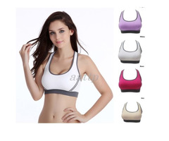 Women Padded Yoga Bra Racerback Top Athletic Vest Gym Fitness Sports - Image 2